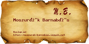 Moszurák Barnabás névjegykártya